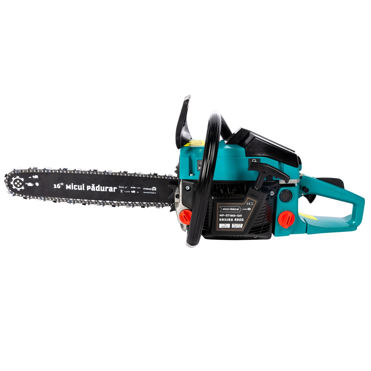 Drujba Micul Padurar 4900, capacitate cilindrica 49cc, 2.6 CP, 1 lant 16" + 1 lama, pornire rapida [1]
