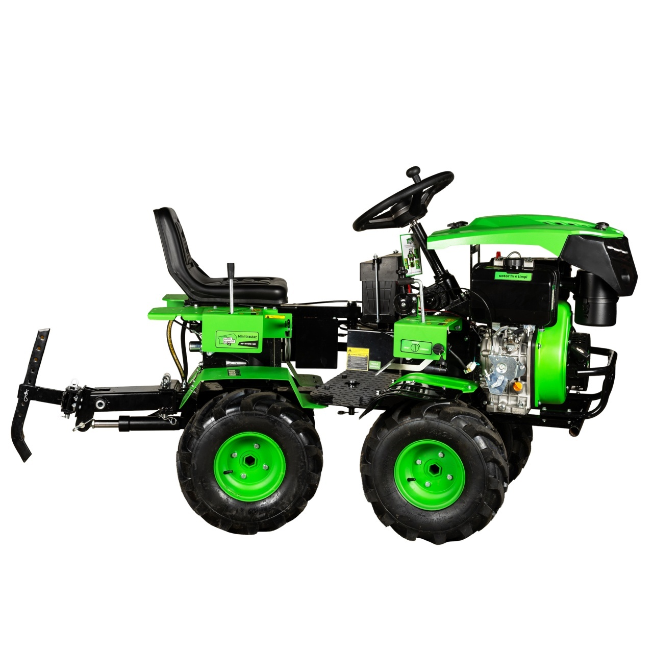 Mini tractor Micul Fermier, 17cp 530cc, motor pe motorina 4T, 4X4, 4 viteze, pornire electrica, 2 cutii de viteze, sistem hidraulic [4]