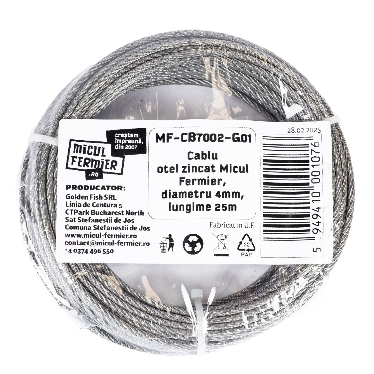 Cablu otel zincat Micul Fermier, diametru 4mm, lungime 25m [2]