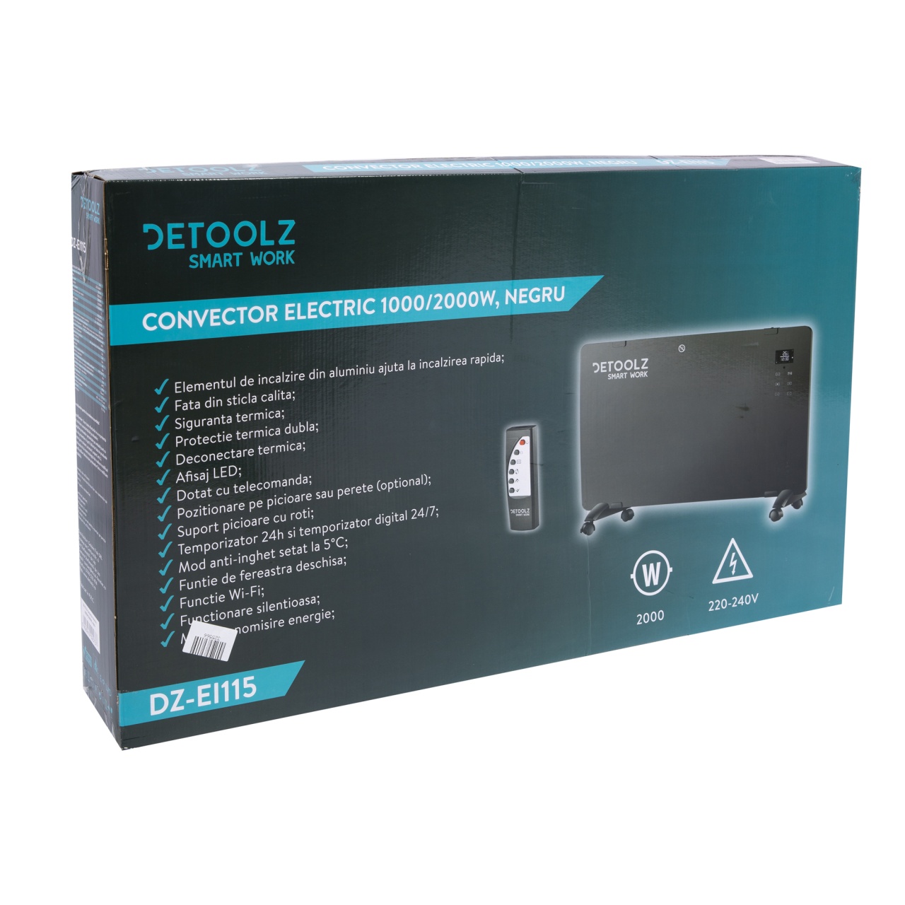 Convector electric 1000W/2000W, negru [6]