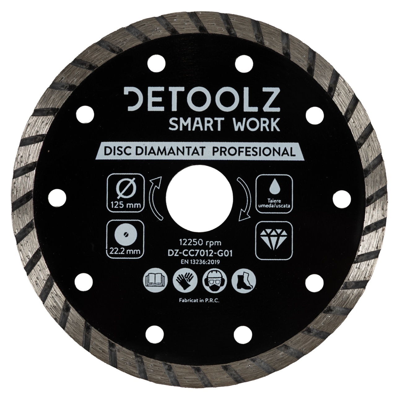 Disc diamantat turbo Detoolz 125x22.2mm, taiere umeda/uscata [1]