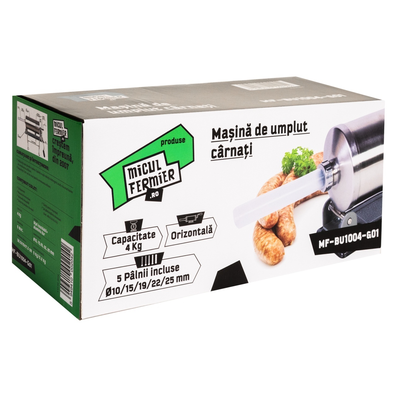 Masina de carnati Micul Fermier, 4 kg, orizontala cu 5 palnii [2]