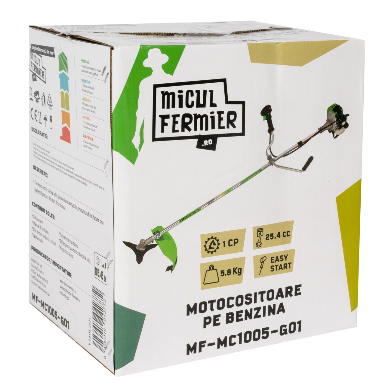 Motocositoare Micul Fermier 1CP, 25.4CC, motor benzina 2T, pornire rapida, 3 accesorii, tija 26mm [8]