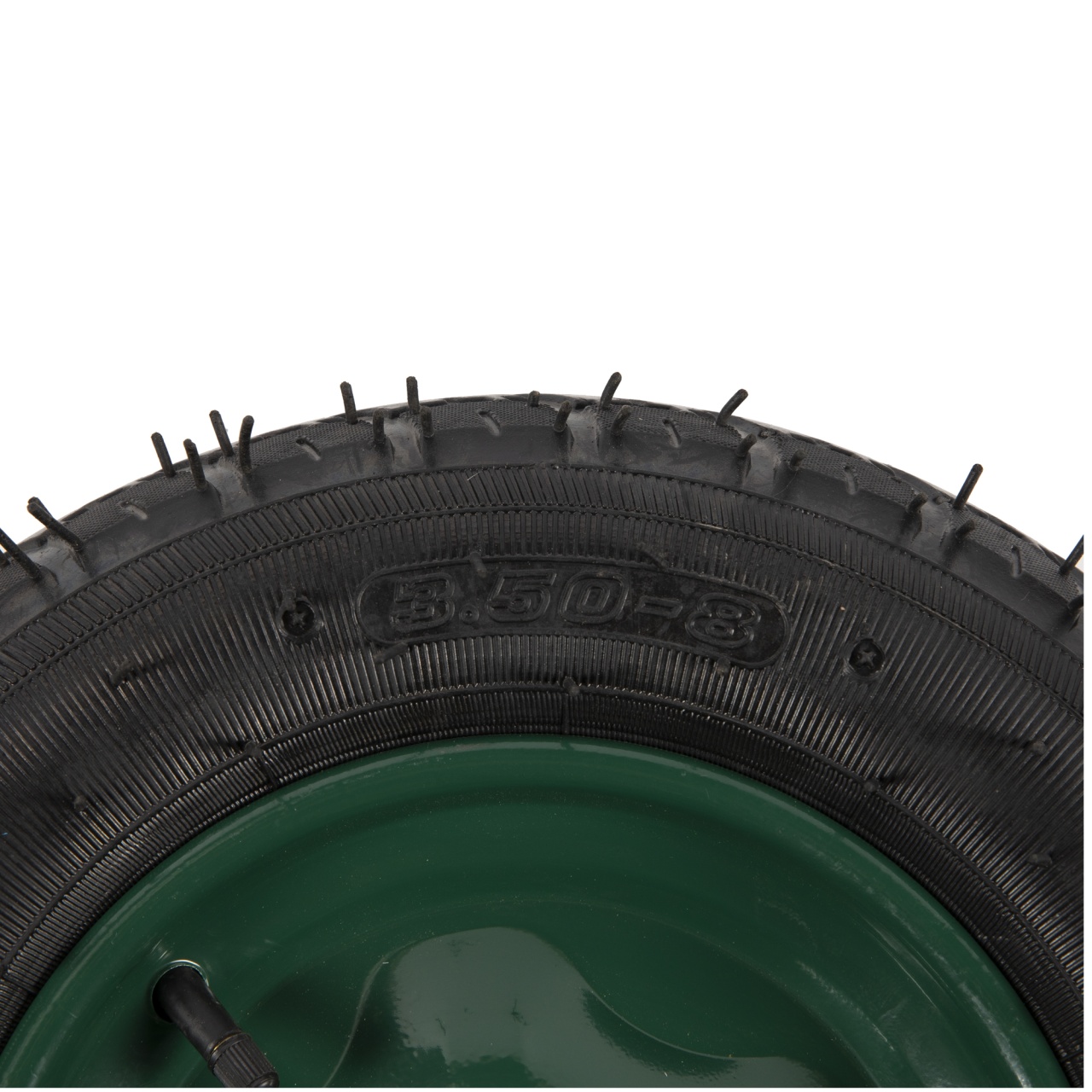 Roata roaba Micul Fermier 3.50-8, diametru ax 14mm, janta verde [2]