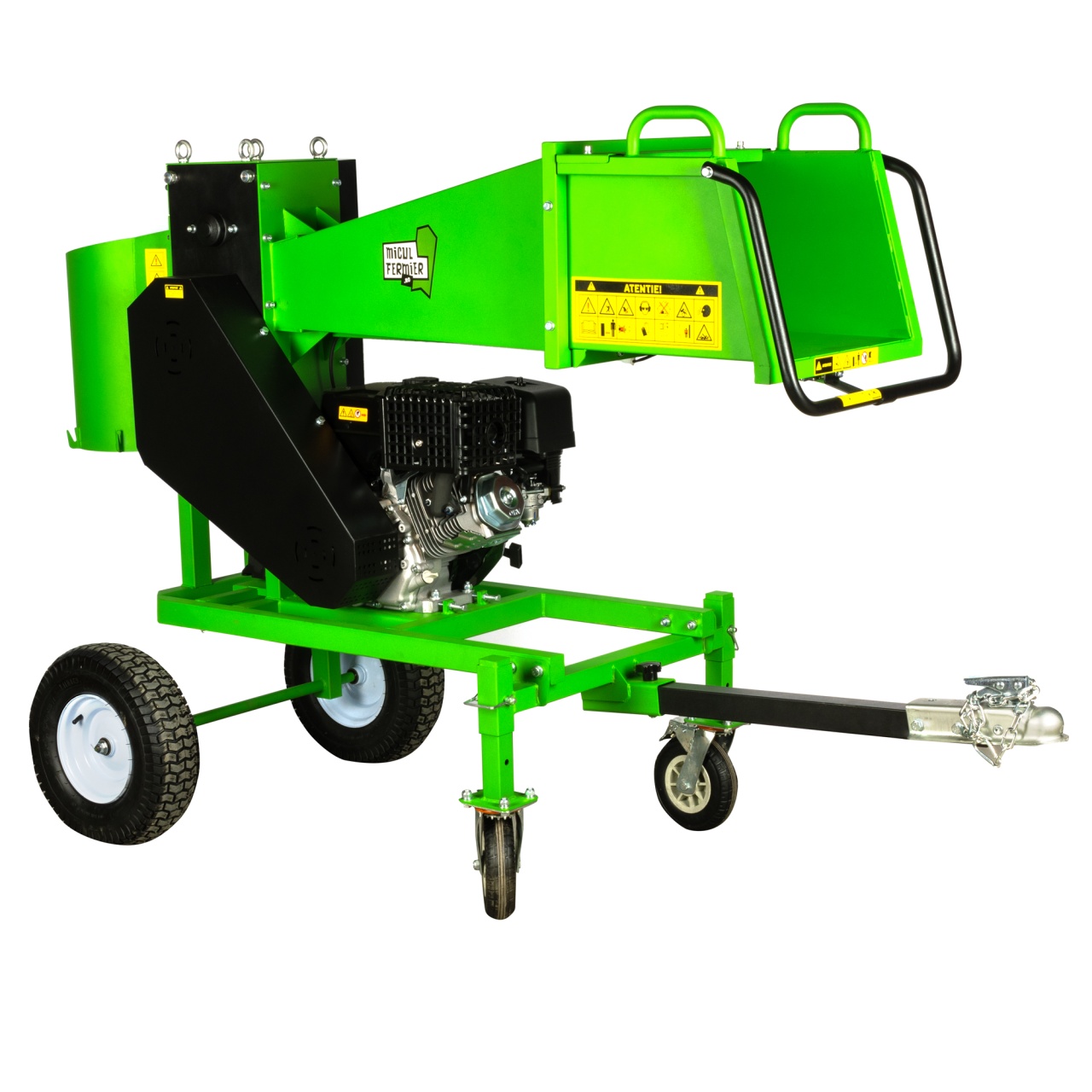 Tocator crengi Micul Fermier, motor benzina 18CP, diametru maxim de taiere Ø120mm, cu carlig de remorcare, pentru brichete [25]