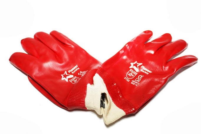 Manusi rosii din cauciuc scurte (12pcs) [1]