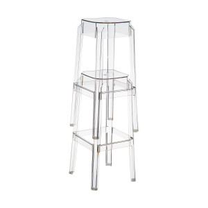 Scaun bar, Fox 65, negru transparent - Img 3