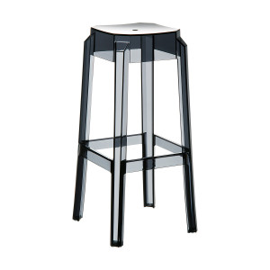 Scaun bar, Fox 75, negru transparent - Img 1