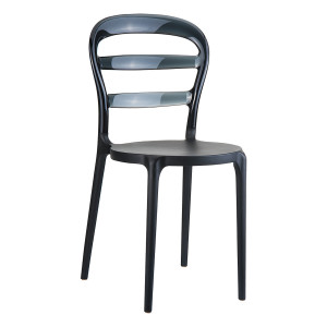 Scaun Miss Bibi, negru-negru transparent - Img 1