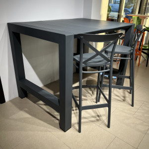 Masa bar extensibila Vegas 100 x 100/140cm, gri inchis - Img 11