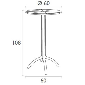 Masa bar Octopus Ø60cm, negru - Img 2