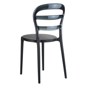 Scaun Miss Bibi, negru-negru transparent - Img 2
