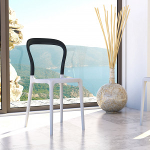 Scaun Mr. Bobo, alb-negru transparent - Img 1