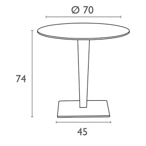 Masa Riva Ø70cm, alb - Img 3