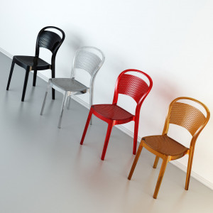 Scaun Bee, negru transparent - Img 8