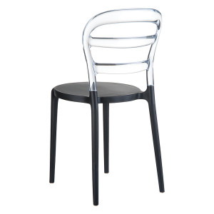 Scaun Miss Bibi, negru-transparent - Img 2