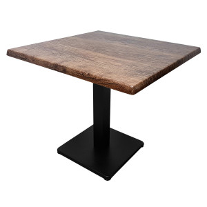 Masa Gonzo negru - stejar inchis rustic 80x80 cm - Img 1