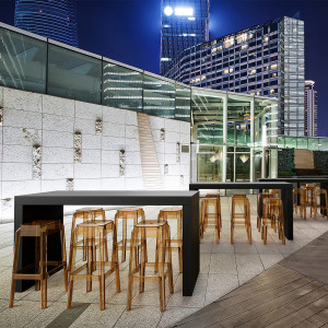 Scaun bar, Fox 75, negru transparent - Img 6