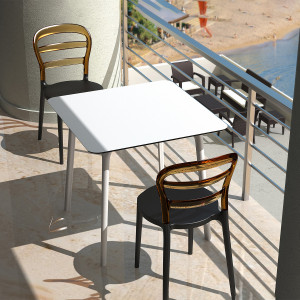 Scaun Miss Bibi, alb-negru transparent - Img 12