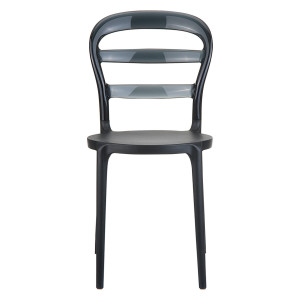 Scaun Miss Bibi, negru-negru transparent - Img 3