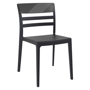 Scaun Moon, negru-negru transparent - Img 1