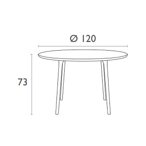Masa Maya Ø120cm, alb - Img 5