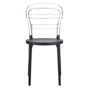 Scaun Miss Bibi, negru-transparent - Img 3