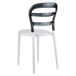 Scaun Miss Bibi, alb-negru transparent - Img 2