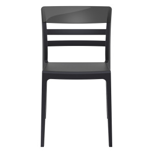 Scaun Moon, negru-negru transparent - Img 2