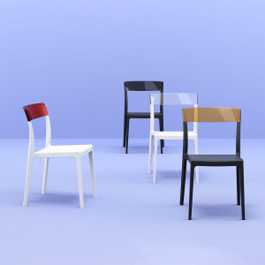 Scaun Flash, negru-negru transparent - Img 1
