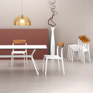 Scaun Flash, alb-amber transparent - Img 10