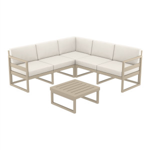 Set coltar Mykonos lounge, taupe - Img 2