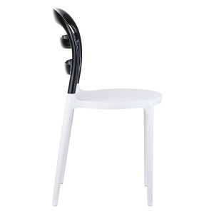 Scaun Miss Bibi, alb-negru transparent - Img 4