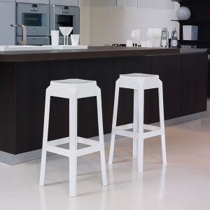 Scaun bar, Fox 75, negru transparent - Img 12
