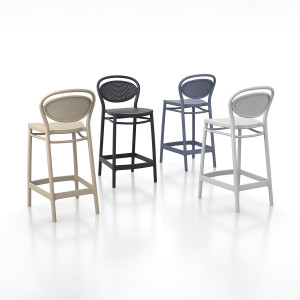 Scaun bar, Marcel 65, alb - Img 11