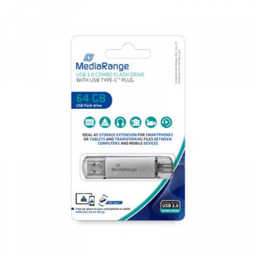 MEDIARANGE GERMANY 64GB/3.0/COMBO SA USB TYPE-C PLUG/MR937