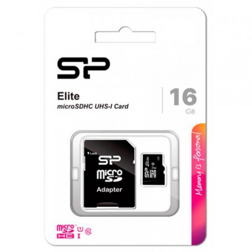 SILICON POWER TW 16GB MICRO SDHC CLASS 10/U1+ ADAPTER/SP