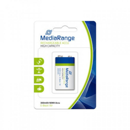 MEDIARANGE GERMANY NIMH ACCU 6HR61/HR22/E-BLOCK/9V/300MAH/MRBT124