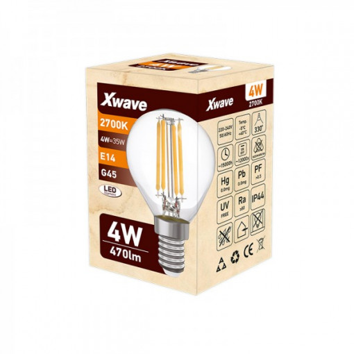 X-WAVE FILAMENT E14/4W/470LM/2.700K/230V/G45
