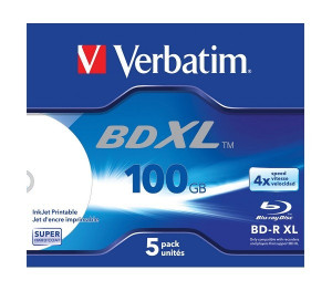 VERBATIM 100GB/XL/BD-R 4X PRINT JC 1/5 43789