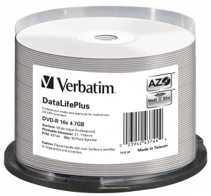 VERBATIM AZO WIDEPRINT 4.7GB 16X MEDIDISC DICOM-CAKE-43744