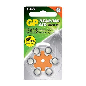 GP 1.45V/PR48 AC13 DA13/GP HEARING AID BATTERY/13-D6
