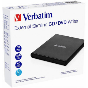 VERBATIM EKSTERNI CD 24X/DVD 8X REZAC USB 2.0 CRNI