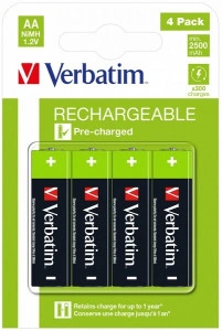 VERBATIM AA HR6(HR6) BLISTER 4KOM 2.500MAH NIMH/VERB.49517