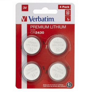 VERBATIM CR2430 LITHIUM 3V 4PACK 49534