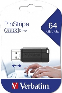 VERBATIM 64GB 2.0 PINSTRIPE BLACK 49065