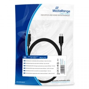MEDIARANGE GERMANY CHARGER&SYNC CABL 3.0USB-TYPE-C 1.8M BLACK MRCS182