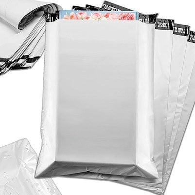 Set 50 buc PUNGI DE TIP CURIERAT 19x25 + 5cm ALB