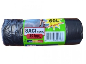 100 buc saci menajeri 60L - negri 20 buc x 5 role
