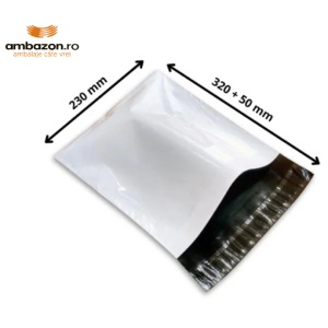 100 buc plic punga curierat (tip A4) 230x320 + 50 mm, 60 my